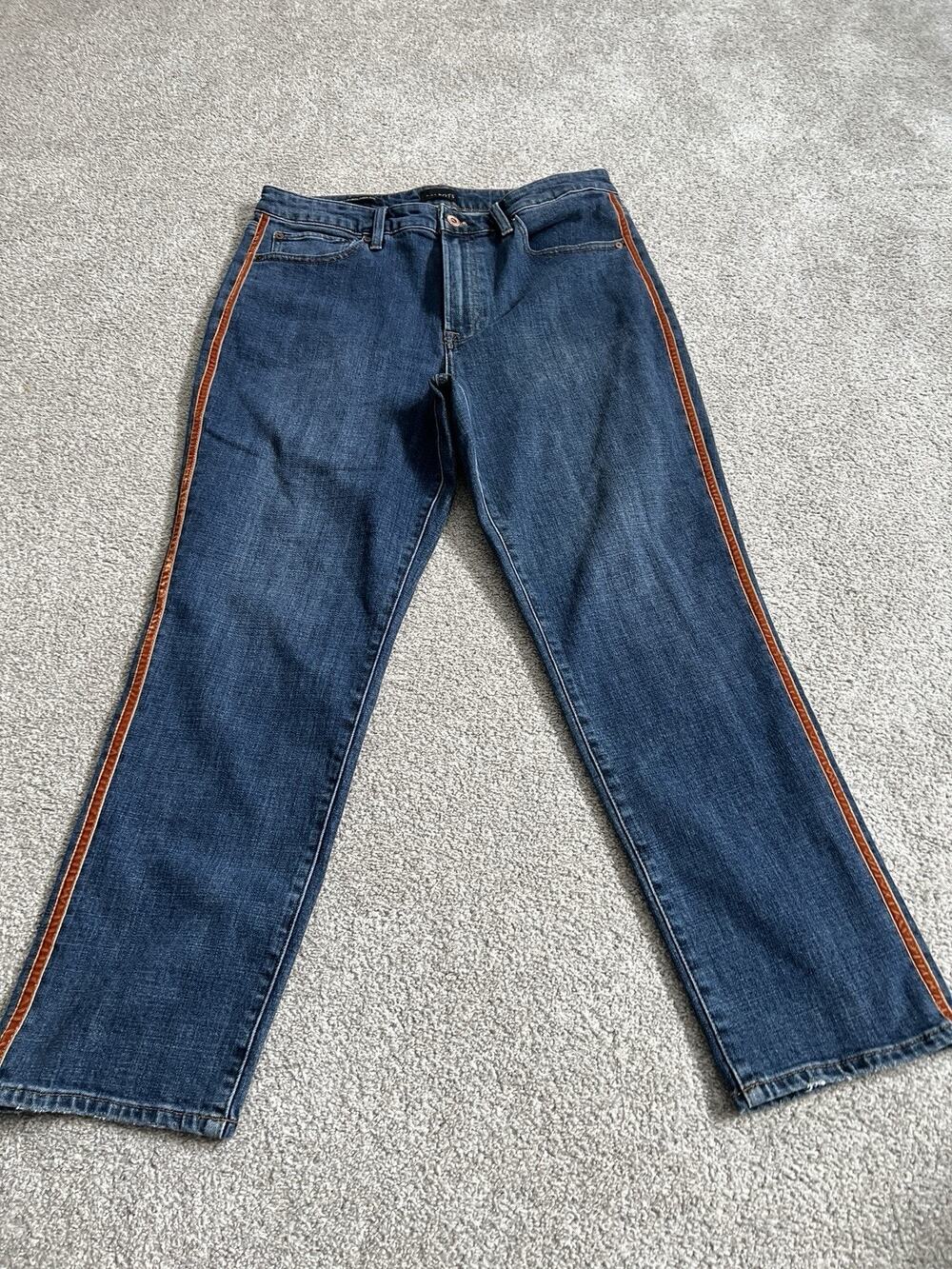 Talbots Modern Ankle Jeans Womens Size 12 Blue Denim Preppy Cottagecore Casual